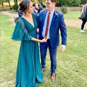 Pine green bridesmaids dress